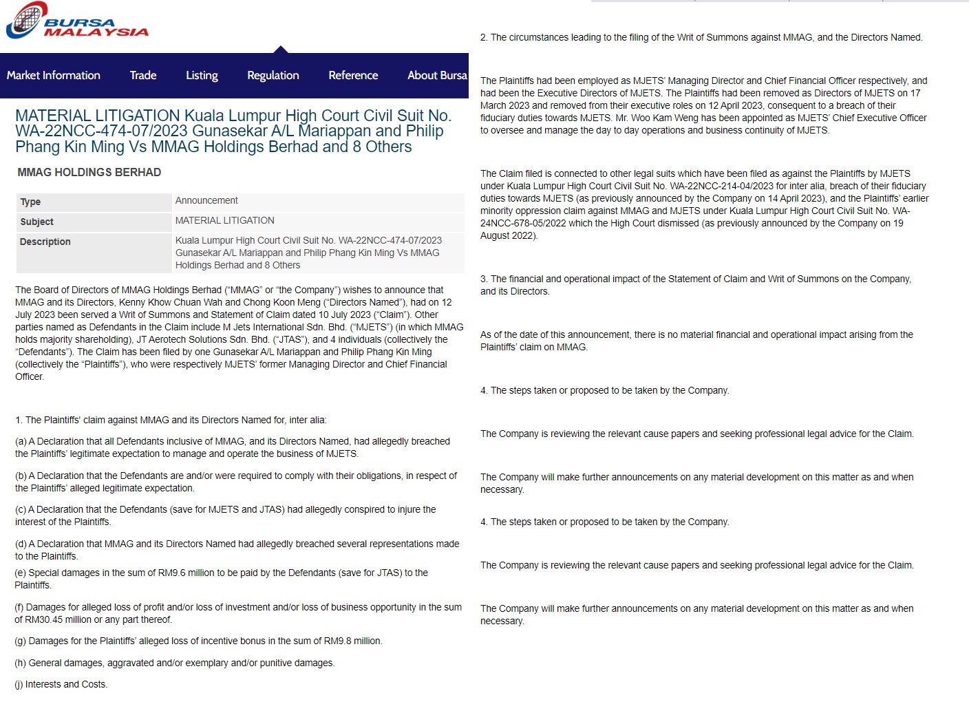 ‘Mafia Korporat’ Victor Chin Boon Long, MMAG Holdings Berhad & 7 yang ...